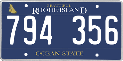 RI license plate 794356