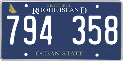 RI license plate 794358