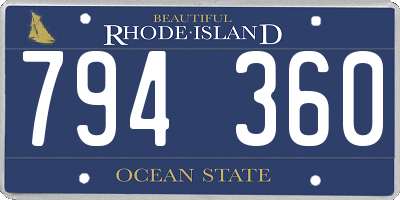 RI license plate 794360