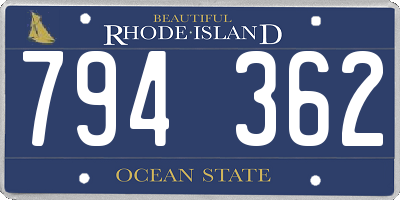 RI license plate 794362