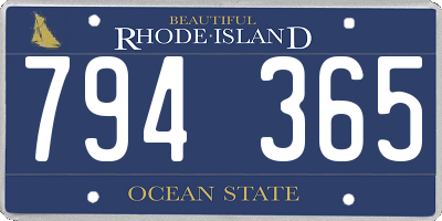RI license plate 794365