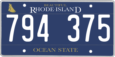 RI license plate 794375