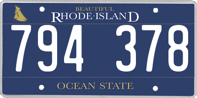 RI license plate 794378