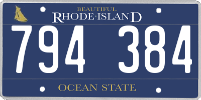 RI license plate 794384