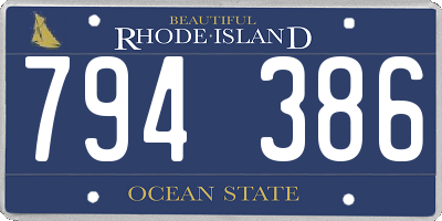 RI license plate 794386