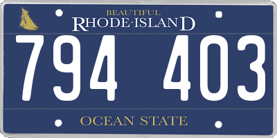 RI license plate 794403