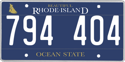 RI license plate 794404