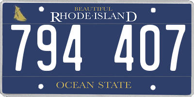 RI license plate 794407