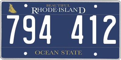 RI license plate 794412