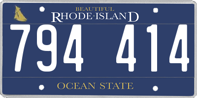 RI license plate 794414