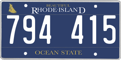RI license plate 794415