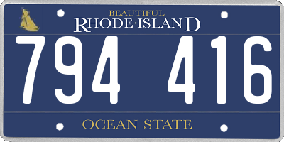RI license plate 794416