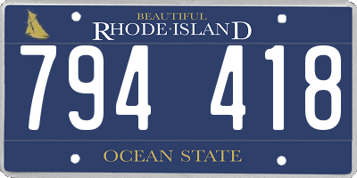 RI license plate 794418
