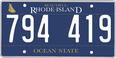 RI license plate 794419