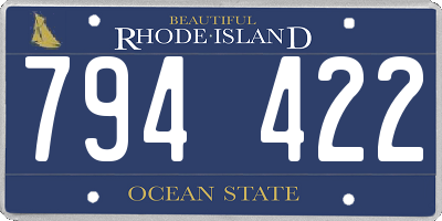 RI license plate 794422