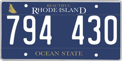 RI license plate 794430