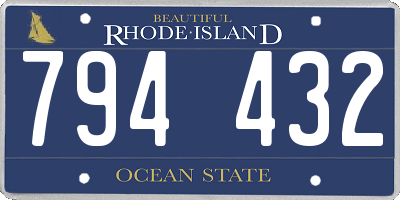 RI license plate 794432