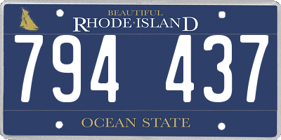 RI license plate 794437
