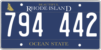 RI license plate 794442