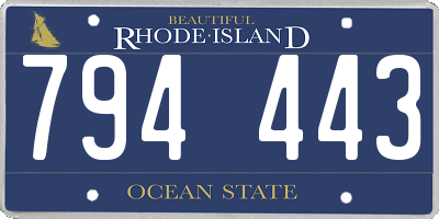 RI license plate 794443