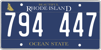 RI license plate 794447