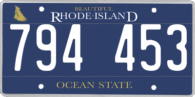 RI license plate 794453