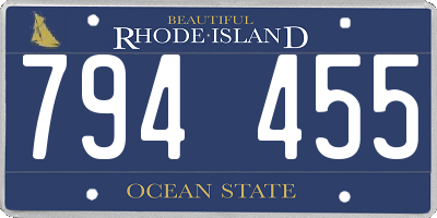 RI license plate 794455