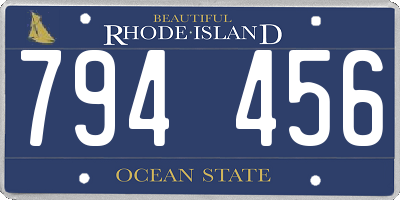 RI license plate 794456