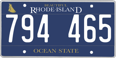 RI license plate 794465