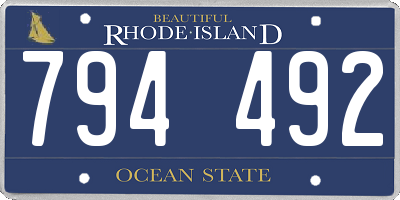 RI license plate 794492