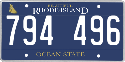 RI license plate 794496