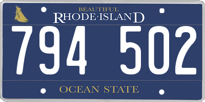 RI license plate 794502