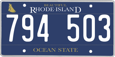 RI license plate 794503