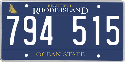 RI license plate 794515