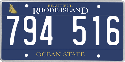 RI license plate 794516