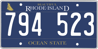 RI license plate 794523