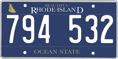 RI license plate 794532
