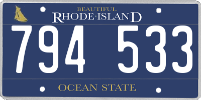 RI license plate 794533