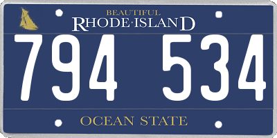 RI license plate 794534