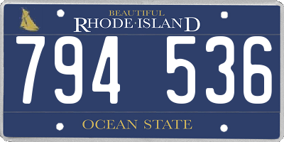 RI license plate 794536