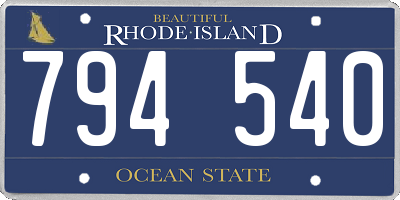RI license plate 794540