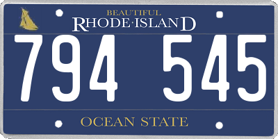 RI license plate 794545