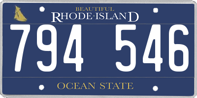 RI license plate 794546
