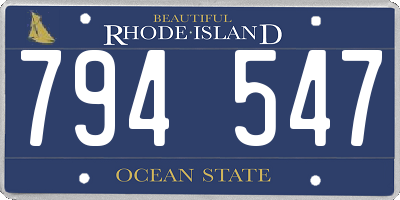RI license plate 794547