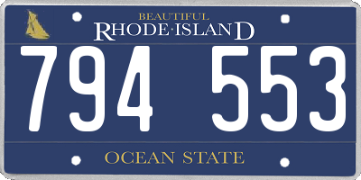 RI license plate 794553
