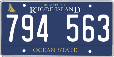 RI license plate 794563