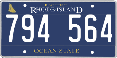 RI license plate 794564