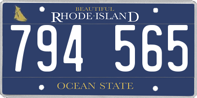 RI license plate 794565