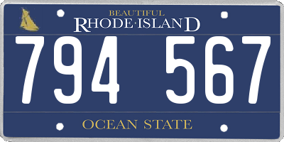 RI license plate 794567