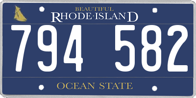 RI license plate 794582